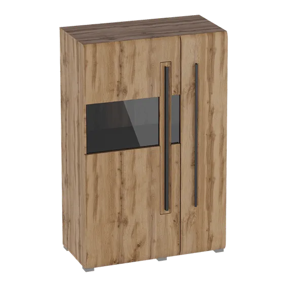 Шкаф-витрина двухдверный "Ницца" гостиная дуб Вотан