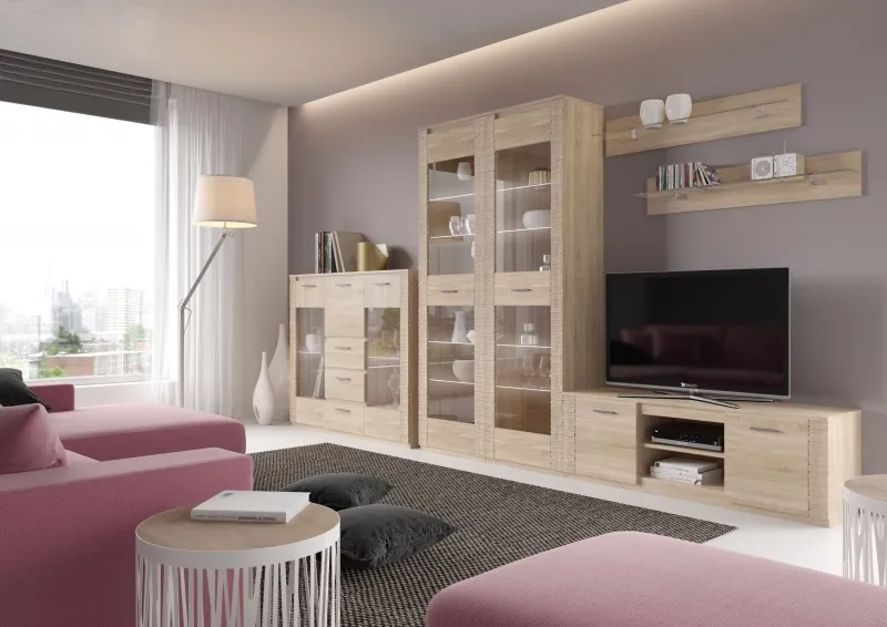 Модульная гостиная "Элана" композиция #2 Дуб сонома