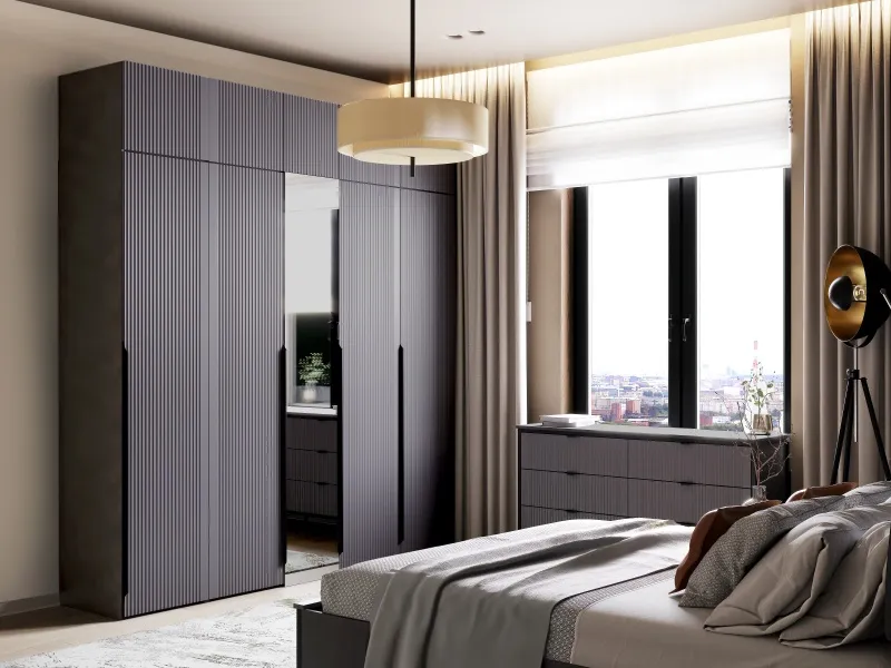 Антресоль 1390 "Нора" спальня Графит